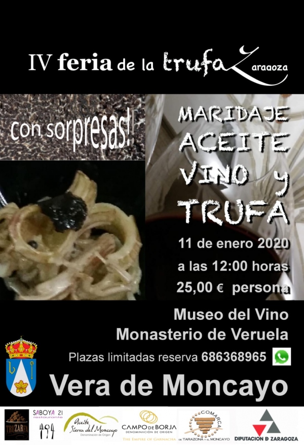 Maridaje aceite, vino y trufa en Vera de Moncayo